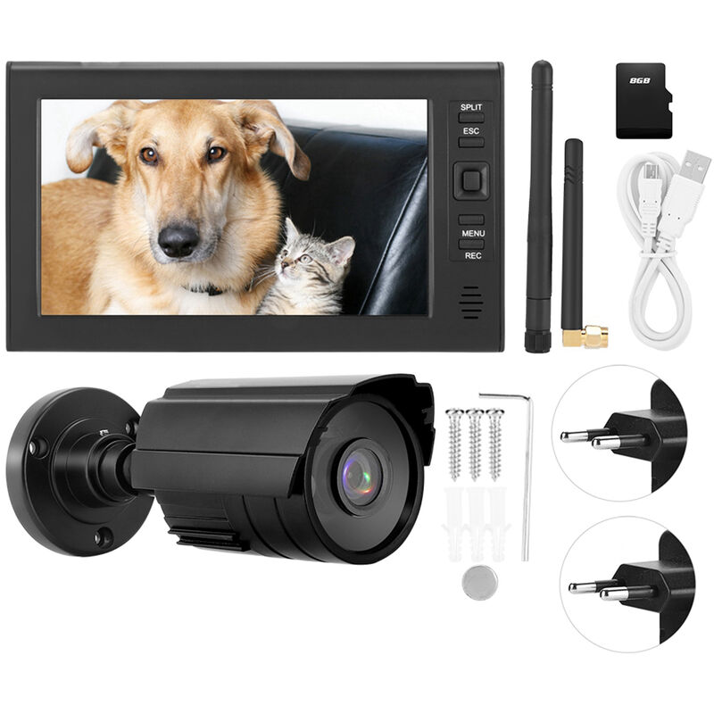 7-zoll-lcd-wireless-überwachungssystem – 800.000-pixel-infrarotkamera – Nachtsicht 2–4 M – Einfache Installation Über Wi-fi 2,4 Ghz - Wifi 4-kanal