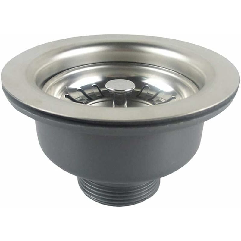 Lavello Bonde Ohne Überlauf – Korb Aus Edelstahl 114 Mm – Edelstahl – Kratzfeste Satinierte Oberfläche – Kompatibel Mit Granit- Und Keramikspülen
