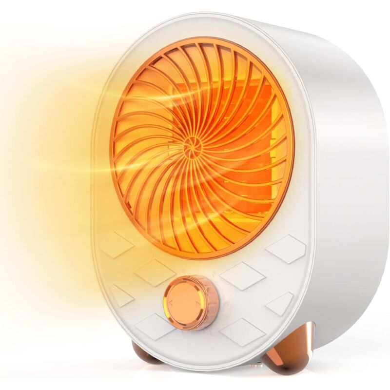 Keramik-heizlüfter, 1000 W Elektrischer Heizstrahler, Einstellbarer Thermostat, Überhitzungsschutz, Kippschutz Und 2 Temperatureinstellungen.