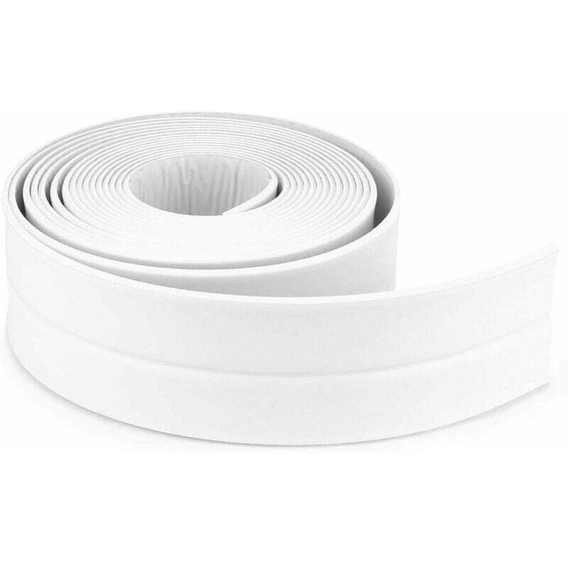 Dichtungsband Für Badezimmer, Silikonfuge Weiß, Selbstklebendes Pe-band Für Badewanne Und Küche, Eckabdichtung, Schere Inklusive (320x3,8cm)