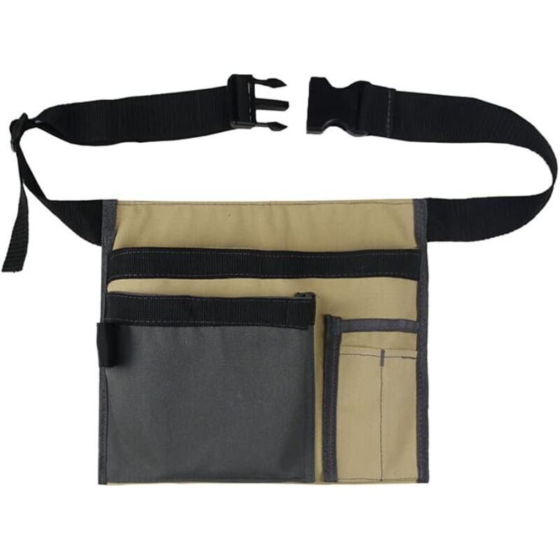 Werkzeugtasche Mit 6 Fächern - Vielseitige Werkzeugtasche - Robuste Werkzeugtasche Aus Segeltuch Für Schreiner Und Gärtner - Verstellbarer Gürtel - Werkzeugorganisator