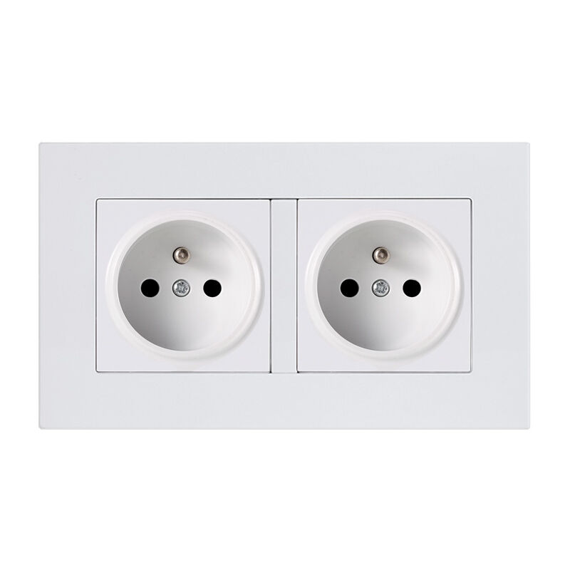Doppia Steckdose 2p+t 16a Vorverkabelt Weiß
