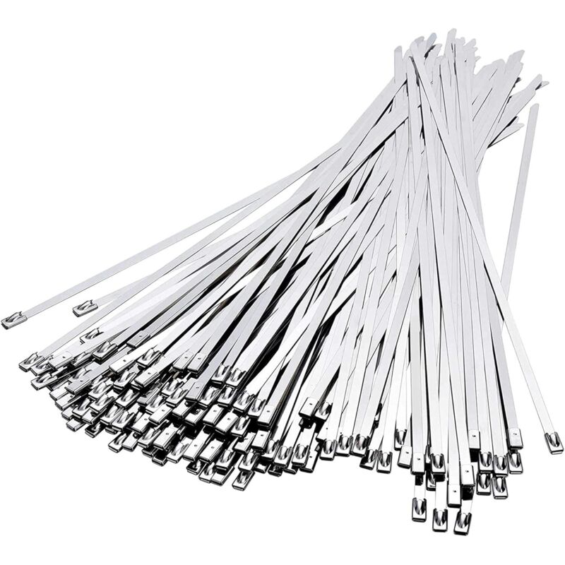 100 Edelstahl-kabelbinder 300 Mm × 4,6 Mm, Edelstahl-kabelbinder Zum Umwickeln Und Entlasten, Kabelbinder Aus Edelstahl Zur Bündelung, Wartung Von Kabeln, Zaun, Vordach