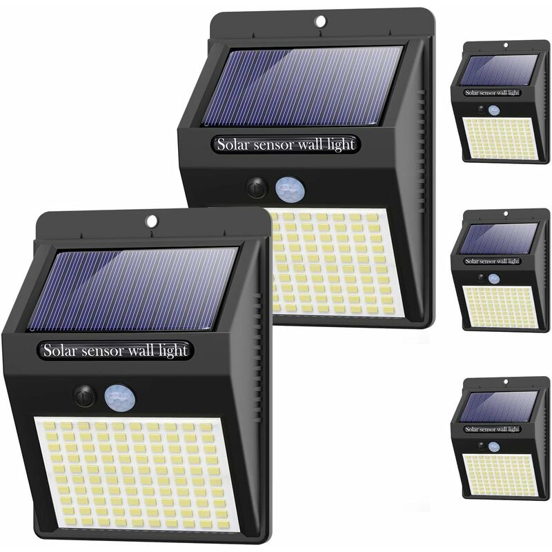 5er-pack Solarleuchte Für Außen, 3 Modi Außenlampe Mit Bewegungsmelder, 100 Led Wasserdichtes Solarlicht, Leistungsstarker Solarstrahler Für Gartensicherheit