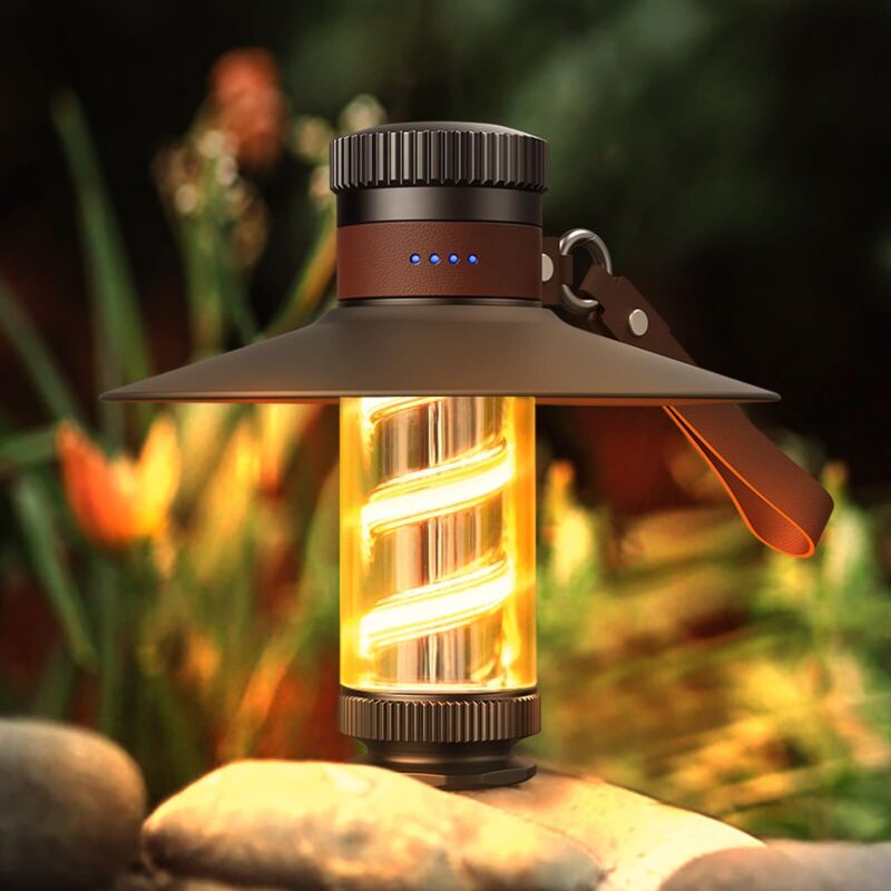 Wiederaufladbare Campinglampe, Retro Led-campinglaterne Mit 4 Modi Und Stufenloser Helligkeitsregelung, Wasserdicht, Tragbares Licht Für Zelte Im Außenbereich, Camping, Notfälle, Angeln, Wandern