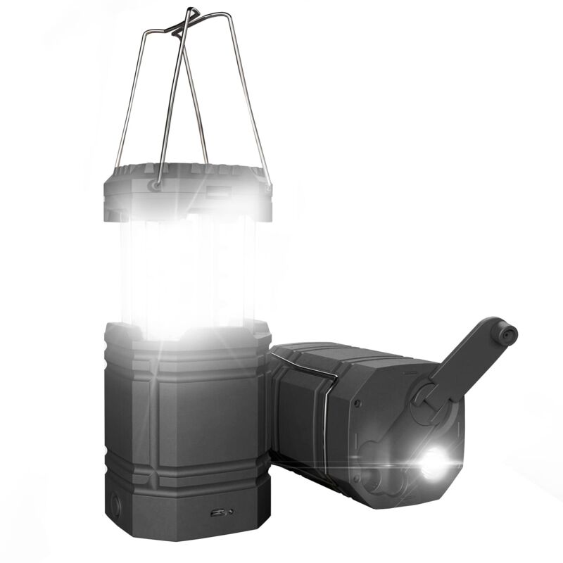 Solar-campinglaterne Mit Handkurbel, Ultra-helle Tragbare Led-taschenlampe, 3000-mah-akku Und 30–35 Stunden Laufzeit, Usb-ladeanschluss & Wasserdicht Für Outdoor, Lesen, Wandern, Notfall