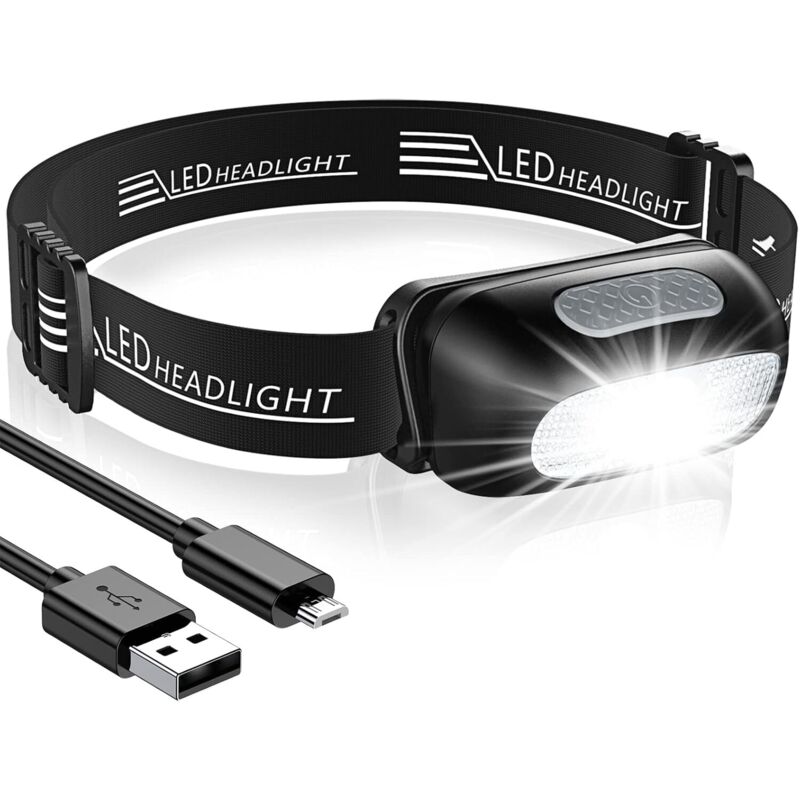 Wiederaufladbare Led-stirnlampe 200 Lumen – Wasserdicht Ipx4 – 5 Beleuchtungsmodi – Laufzeit Bis Zu 12 Stunden – Ultraleicht 45g