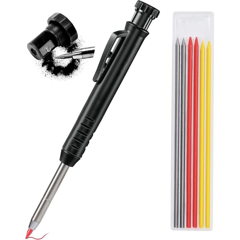 Fester Baustift Mit Spitzer, Zimmermannsbleistift Mit Tiefer Bohrung, Markierwerkzeug Für Glas, Keramik, Gehärteten Stahl Und Holz