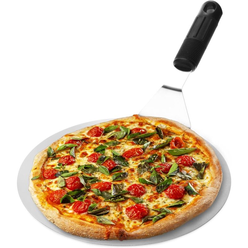 Edelstahl-pizzaschieber – Hebt Runde Pizzen Mit Ø 25 Cm An – Griff Aus Gummi – Leicht Zu Reinigen – Für Pizzerien Und Profiküchen