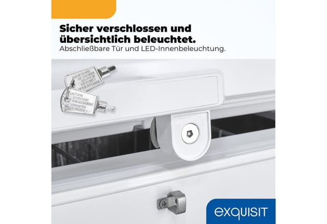 exquisit Gefriertruhe GT220-HE-010A weiss, 96,3 cm breit, 217 l, Kompakt & platzsparend ideal für kleine Küchen oder Zweitgerät