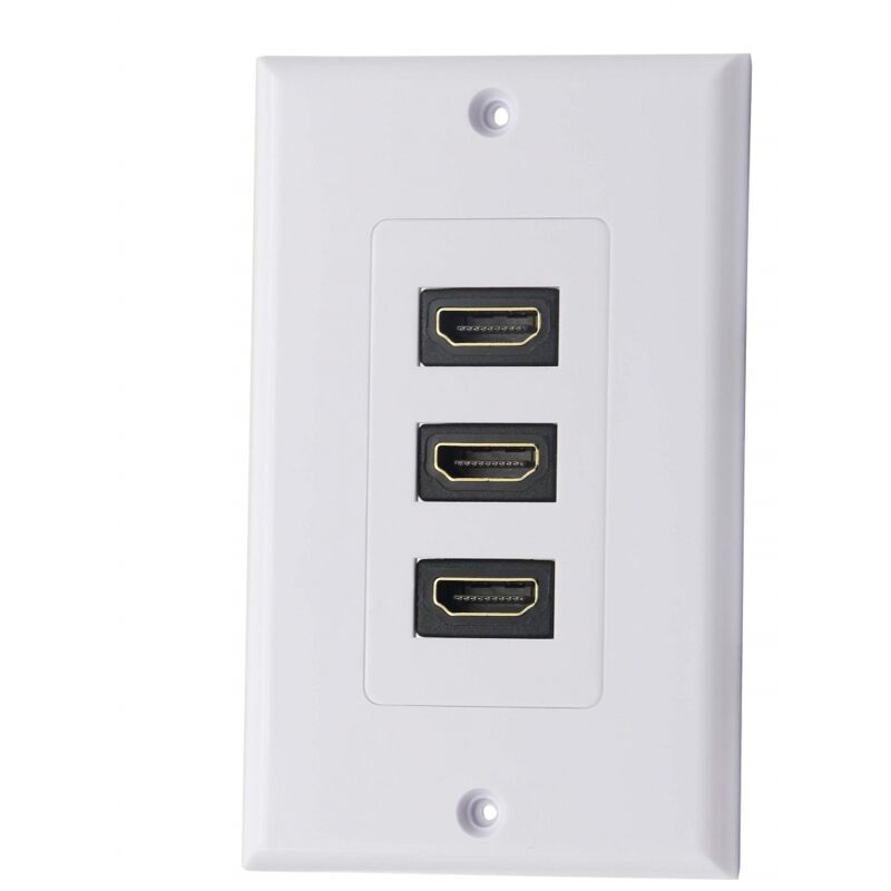 Wandplatte Mit 3 Hdmi 2.0 Anschlüssen – Unterstützt 4k 60hz – 1 Usb 3.0 A Anschluss – 3 Rca Anschlüsse – 1 Vga Anschluss – Einfache Installation Für Heimkino – 1080p