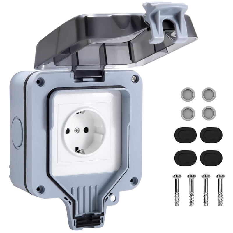 Ip66 Wasserdichte Abdeckung, Wetterfeste Außenabdeckung, Externe Wandverteilerdose, Mehrfachsteckdosenschutz Für Küche, Garage, Bad, Pool Und Garten