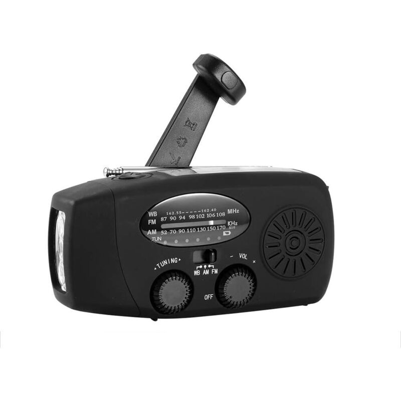 Tragbares Solar-radio, Selbstbetriebenes Kurbelradio Am/fm/noaa, Notfall-wetterradio Mit 3-led-taschenlampe Und Telefon-ladegerät Für Wandern Und Camping (2000 Mah)
