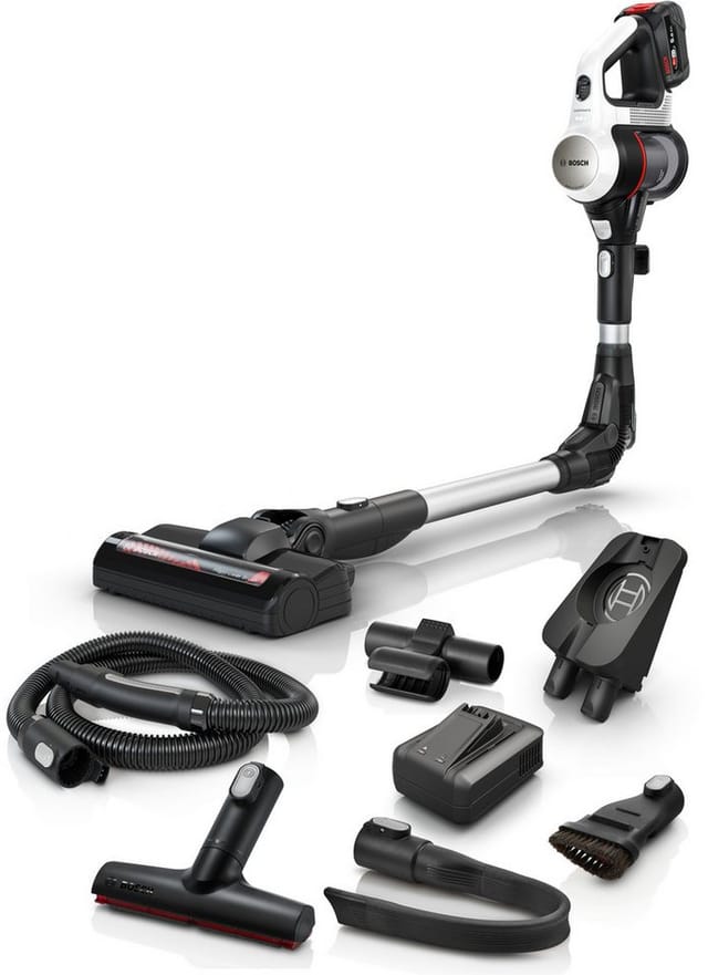 BOSCH Akku-Bodenstaubsauger Unlimited 7 BSS715CARP/BSS715FRSH, 5.0 Ah Akku, Knickrohr, beutellos, 10 Jahre Motorgarantie, Schnellladegerät, Made in Germany