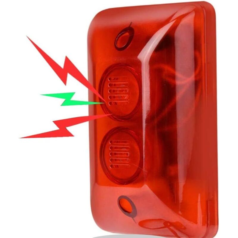 12 V Verkabelte Stroboskop-sirene, Ton, Blinklicht, Notfallalarm, Sicherheitsalarmsystem 115 Db