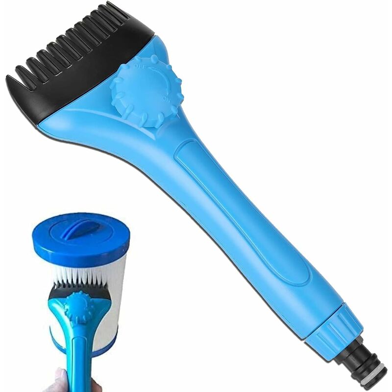Bürste Zur Reinigung Des Poolfilters, Tragbarer Strahlreiniger 25 Cm, Werkzeug Zur Reinigung Der Poolfilterkartusche - Mit Abnehmbarem Bürstenkopf Und Schlauchanschluss