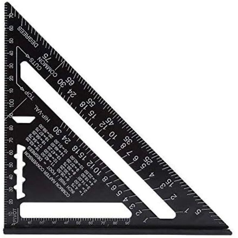 Metrische Speed Square - Lineal Aus Aluminiumlegierung Mit Metrischem System, Winkelmesser Und Anschlagwinkel, Hochpräzises Messwerkzeug Für Ingenieure Und Zimmerleute (größe: 7 Zoll)