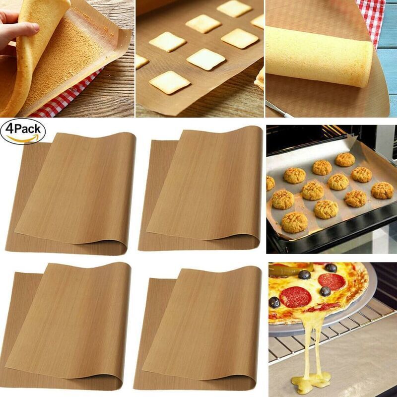 Permanentes Backpapier (4er-pack) Extra Groß Zum Grillen Und Backen Im Ofen - 40x60 Cm, Zuschneidbar - Spülmaschinenfestes Backblech