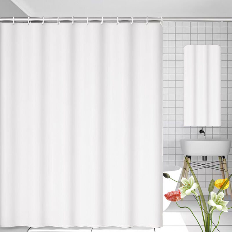 Rideau De Douche Anti-moisissure, 180 X 200 Cm, Blanc, Avec 12 Crochets, Sans Perçage, Tissu Peva Imperméable Lavable En Machine