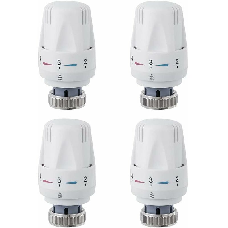 Thermostatkopf, 4 Stück Heizkörperventilköpfe, M30 X 1.5 Thermostatventil Für Heizkörper, Thermostatischer Kopf Für Waschbecken, Bad, Wc