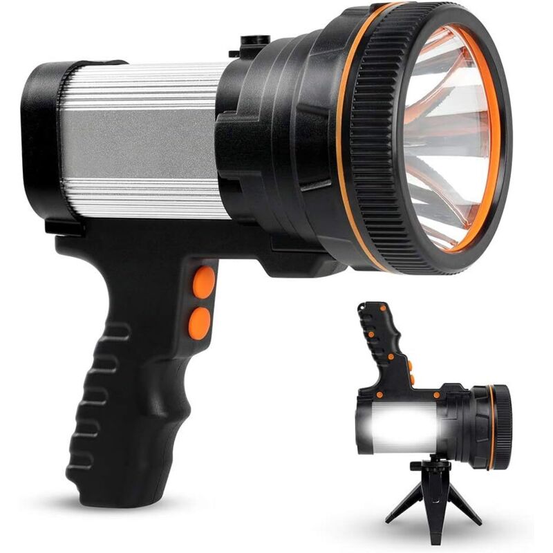 Wiederaufladbare Led-taschenlampe Mit Schubfunktion, Campinglampen, Langlebige Scheinwerfer Mit Stativ