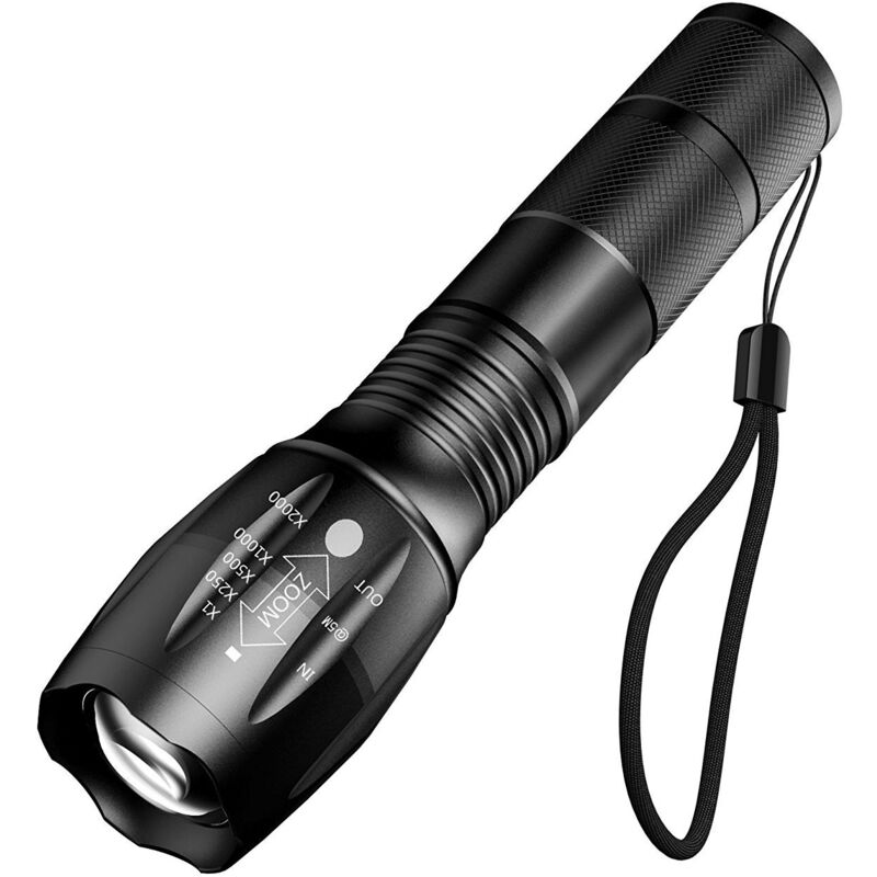 Ultra-helle Led-taschenlampe, 1000 Lumen, Taktische Wasserdichte Ipx5 Taschenlampe, Zoombar, 5 Lichtmodi, Stoßfest Und Rutschfest Für Camping, Wandern Und Notfälle, 2er-pack Npterbl