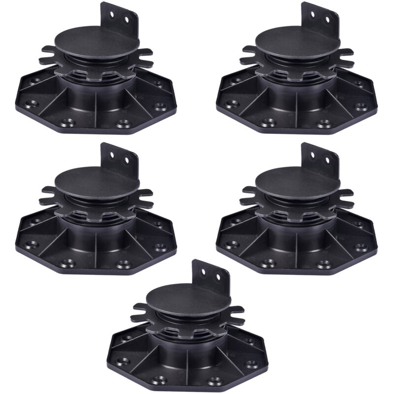 5er-set Höhenverstellbare Kunststoff-fußplatten (30–60 Mm) – Geeignet Für Terrassen, Unterkonstruktionen Und Terrassenplatten