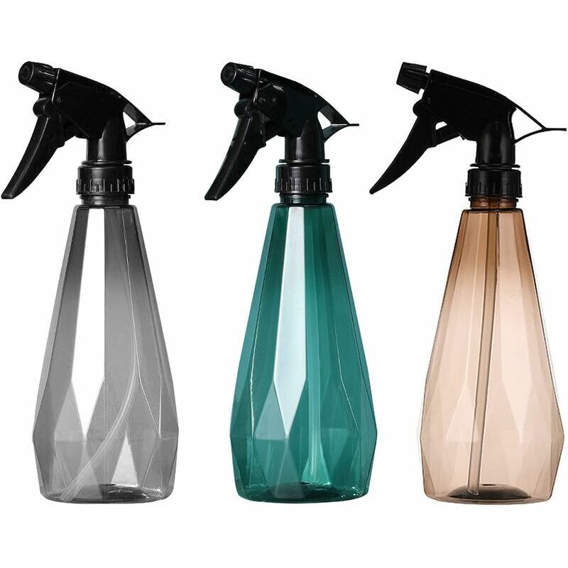 3 Stück Sprühflaschen, Leere 500ml Sprayflasche Mit Kunststoff-triggerpumpe, Nachfüllbare Leere Flasche Mit Verstellbarer Düse, Transparente Flasche Für Reisen, Schönheit, Reinigung Und Garten