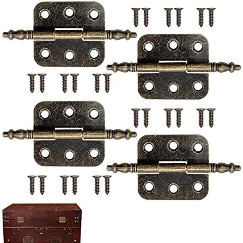 Antike Messingscharniere Mit 24 Schrauben, Flache Vintage-scharniere 70 X 35 Mm, Vintage-scharnier Für Schrankschranktür, Faltbare Bronzescharniere, Antike Möbelscharniere Für Schmuckkästchen, Schrank