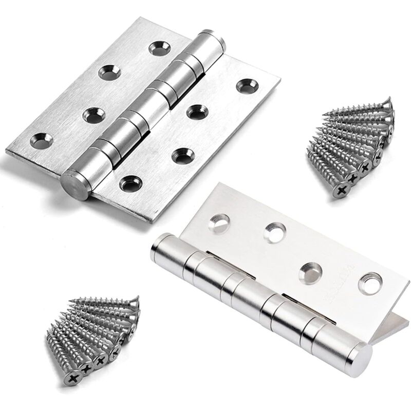 2 Stück Schwere Türscharniere, Externe Edelstahlscharniere, Holztürscharniere Aus Edelstahl, Verbindungen Für Hausmöbel, Schrankmaterial, Kleiderschranktür, Schublade (weiß)