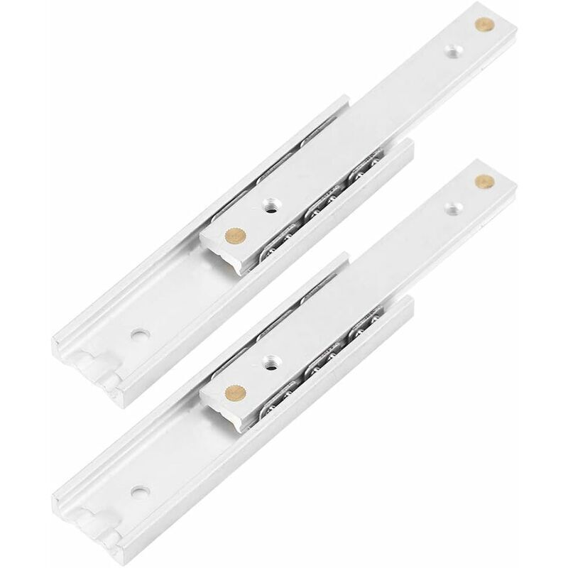 Führungen Für Schubladen Aus Aluminiumlegierung – 2 Stück – Teleskopschiene 140 Mm – Einfache Installation Mit Schrauben – Leichtgängig Für Schränke