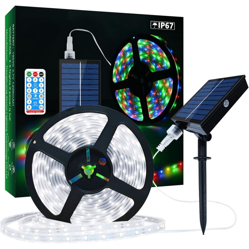 5m Led-sonnengirlande, 280 Leds, Ip67 Wasserdicht, Kaltweiße Lichter Mit Fernbedienung, 8 Beleuchtungsmodi, 2835 Smd Für Außendekoration