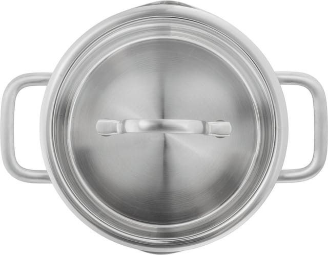 Zwilling Topf-Set TrueFlow, Edelstahl (Set, 4-tlg), 18/10 Edelstahl, integrierte Siebfunktion, Induktion, 4-tlg.