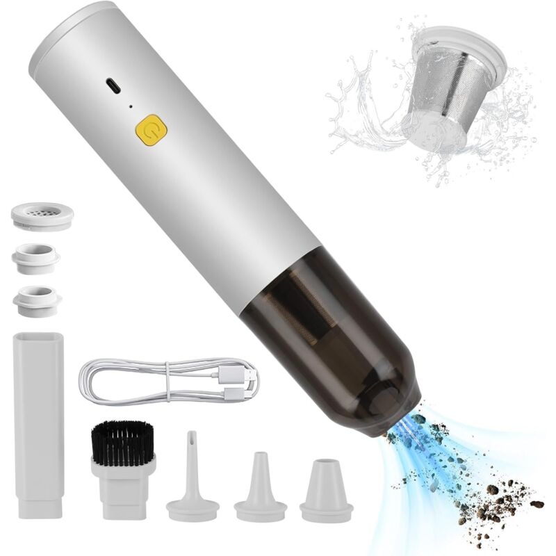 Kabelloser Handstaubsauger 14.000 Pa, 6000 Mah, Tragbar, 2 Saugstufen, 30 Min. Laufzeit, Für Auto Und Zuhause, Mit Multifunktionalem Zubehör, Usb-c Wiederaufladbar
