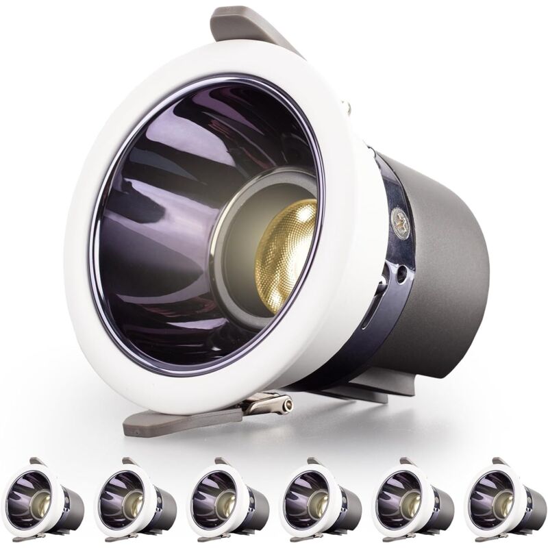 Einbauspots Led Für Badezimmer, 6er-pack, 7w 700lm (entspricht 70w Glühlampe), Ip44, Warmweiß 3000k, Ac 220-240v, Einbaudurchmesser 70-75mm, Ultraflache Runde Deckeneinbauspots Für Küche Und Wohnzimme