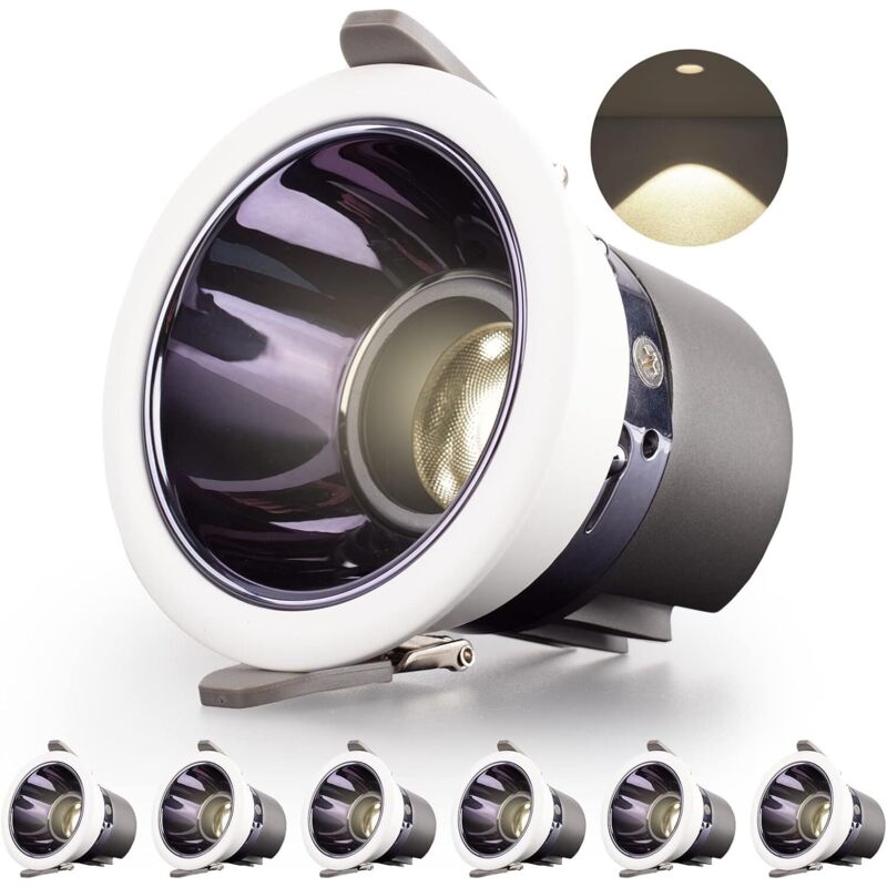 Einbauleuchten Led Für Badezimmer, 6er-pack, 7w 700lm (entspricht 70w Glühlampe), Ip44, Neutralweiß 4000k, Ac 220-240v, Einbaudurchmesser 70-75mm, Ultraflache Runde Deckeneinbaustrahler Für Küche Und