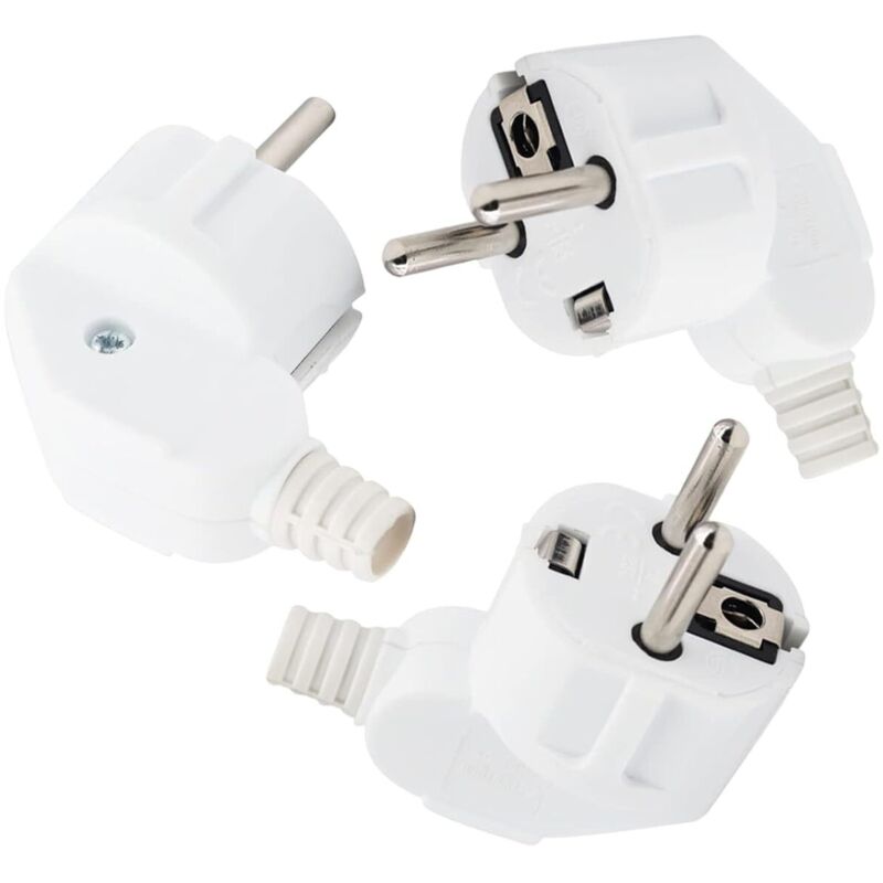 3er-pack Stecker, Stecker Mit Gummierten Kontakten, 250-v-stecker (16 A), Rechtwinklige Stecker, Wetterfeste Außensteckdosen, Ideal Für Baustellen Im Freien, Wie