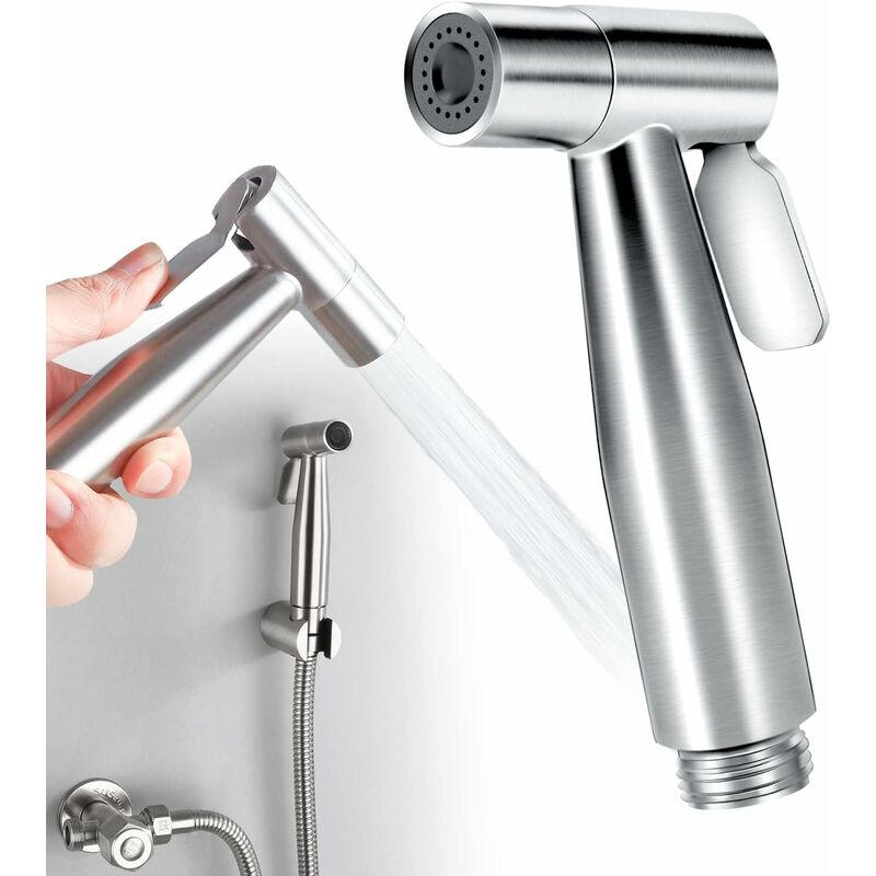 Wc-dusche Aus 304 Edelstahl – Regulierbarer Wasserdruck – Werkzeugfreie Installation – Für Effektive Reinigung Und Tierwäsche