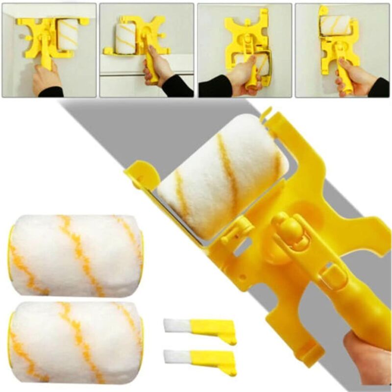 Clean Cut Paint Edger Farbrolle, Multifunktionale Abnehmbare Reinigungsbürste, Sichere Werkzeuge Für Decke Und Wände, 1 Set Mit Langem Griff