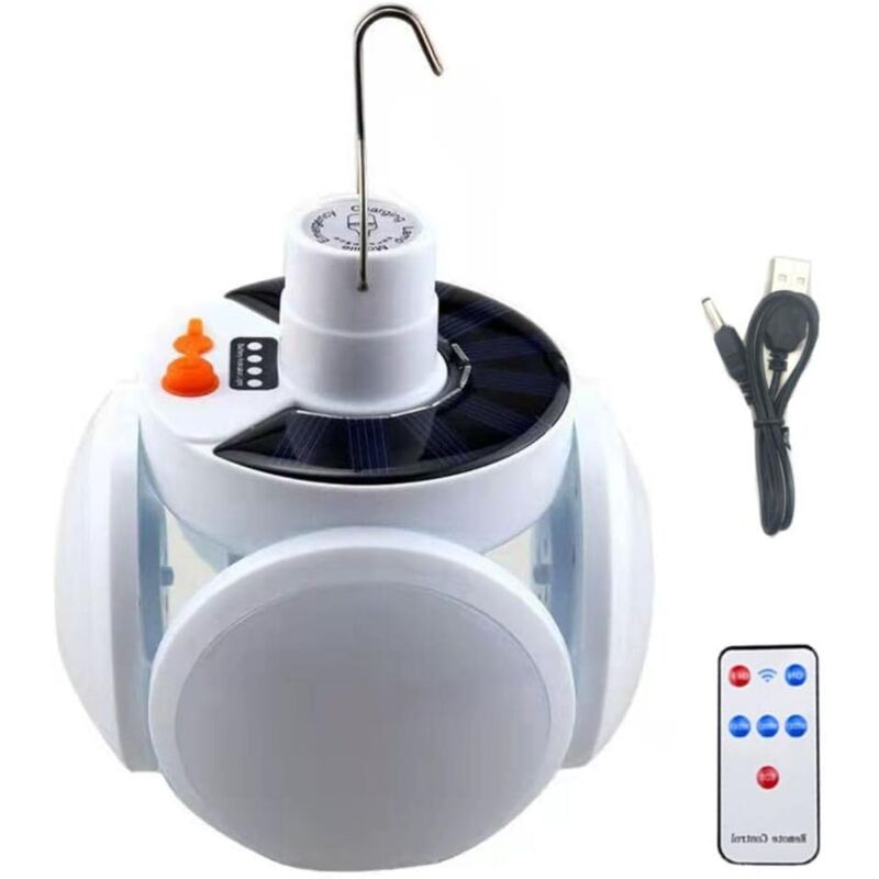 Tragbare Solarbetriebene Campinglaterne, Usb-aufladbar Mit Haken Zum Aufhängen, Faltbare Led-lampen Für Zuhause, Büro, Zelt, Auto, Terrasse Und Als Notstromversorgung Bei Stromausfällen