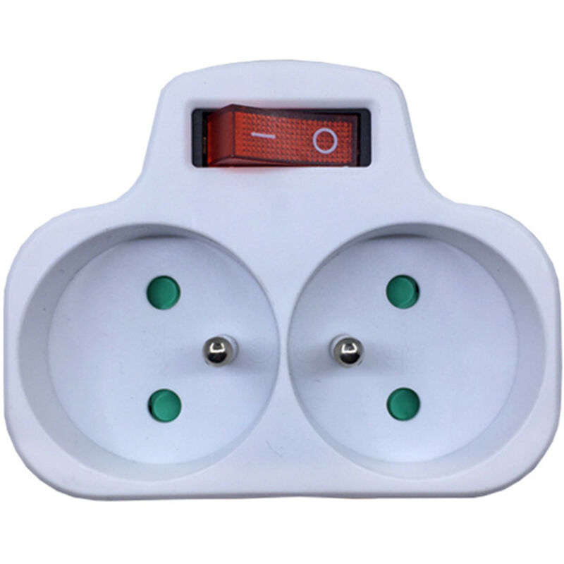 Steckdosen Mit Schalter, 2-in-1-steckdosenleiste, Ideal Für Schlafzimmer, Büro, Zuhause, 16a, 230v, Weiß