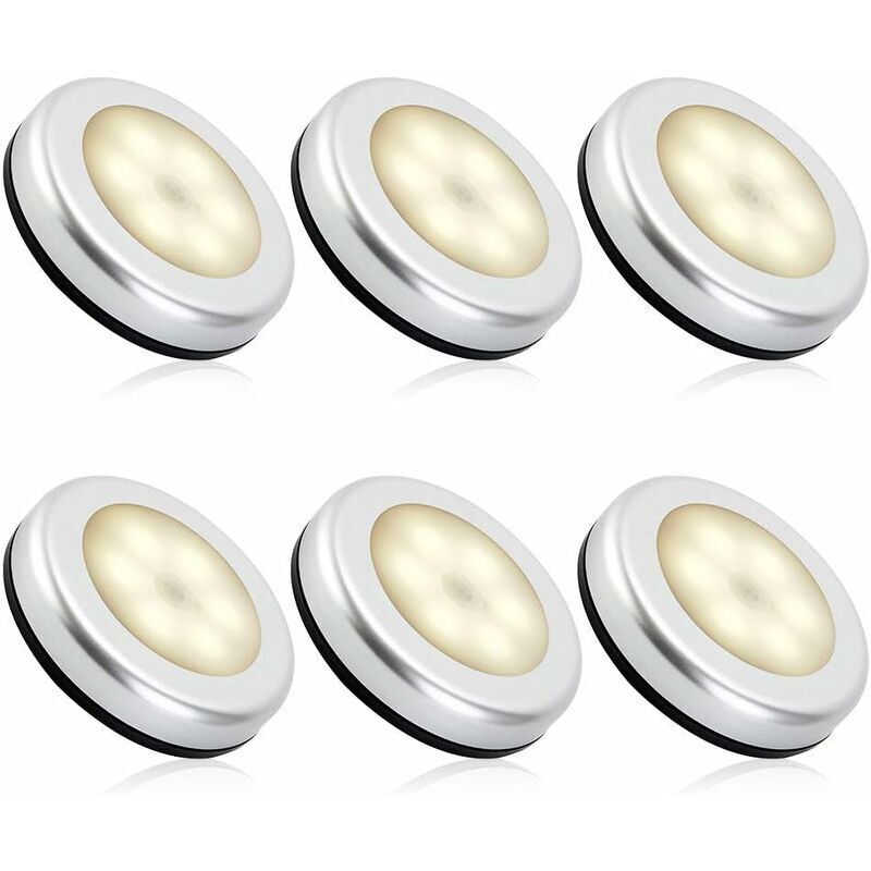Bewegungsmelder-nachtlicht Für Den Innenbereich, Batteriebetriebene Led-bewegungsmelder-lampe Für Treppen, Led-beleuchtung Für Schränke, Flure Und Kinderzimmer, Automatisches Ein-/ausschalten (6 Stück