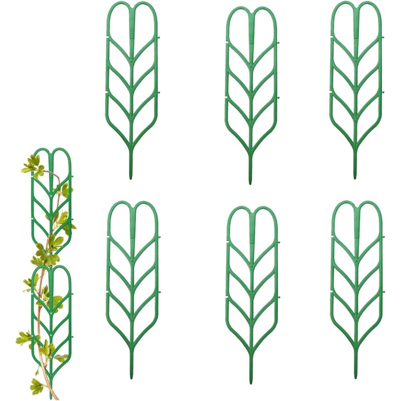 6 Stück Blattförmige Pflanzenstützen Für Topfpflanzen, Kletterhilfen, Mini-rankgitter Zum Selbermachen Für Kletterpflanzen, Gemüse Und Blumen