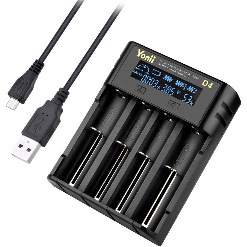 Ladegerät, Geeignet Für 18650- Und 22650-batterien, Universelles 4-slot-ladegerät, Geeignet Für Wiederaufladbare Lithium-ionen-, Ni-mh-, Ni-cd-batterien Der Größen A, Aa, Aaa, Sc, F, 6, 10440, 14500