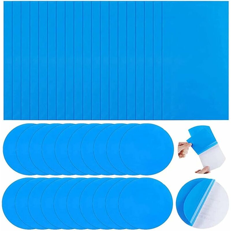40er Set Selbstklebender Pools-reparatur-patches Aus Pvc, Wasserdicht Und Strapazierfähig, Rechteckig Und Rund, Für Aufblasbare Betten Und Kajaks