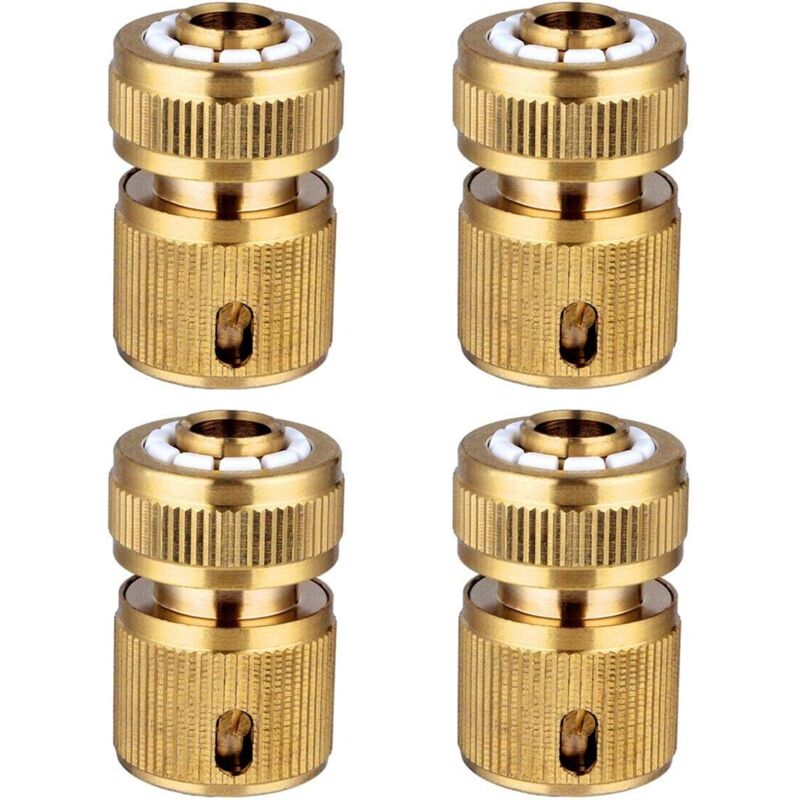 Schnellkupplung Aus Messing 1/2 Zoll – 4er-pack Anschlüsse – Kompatibel Mit Dn15-schlauch – Einfache Und Wasserdichte Installation