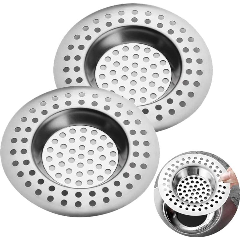 2 Stück, Abflussfilter Für Spüle, Küchenspülengitter Aus Edelstahl, Für Küchen- Und Badezimmerwaschbecken, Verstopfungsfrei