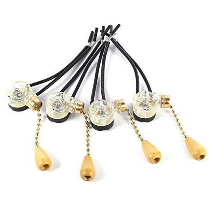 4er-set Zugkettenschalter Für Lampen – Kupfermechanismus – Einfache Installation Für Wandleuchten Und Ventilatoren – 3a/250v