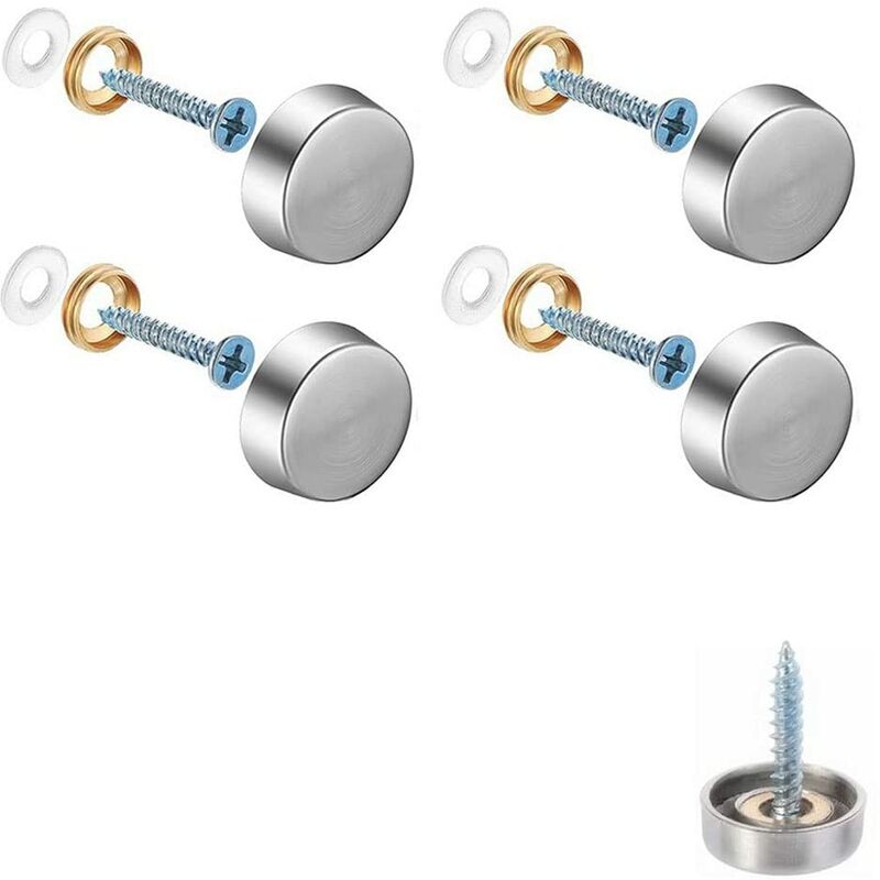 4er-set Dekorative Spiegelschrauben, Zierkappen Für Nägel, Polierte Edelstahlschrauben Für Spiegel, Schränke Oder Glasmöbel (0,63"/16 Mm)