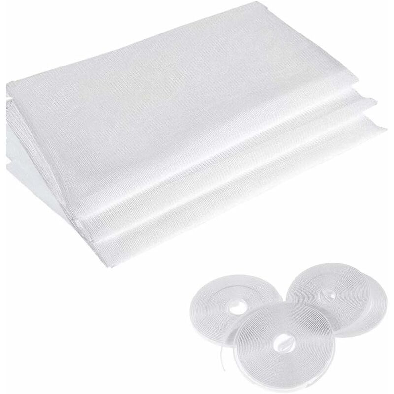 4er Set Fliegengitter Aus Netz Mit 4 Rollen Klebeband Für Fenster, 1,3 X 1,5 M, Weiß